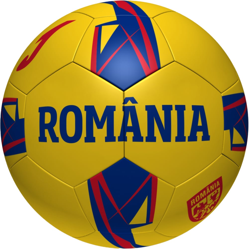 Minge fotbal JOMA ROMANIA Echipa Nationala de Fotbal a Romaniei 2024, marimea 5, galben-rosu