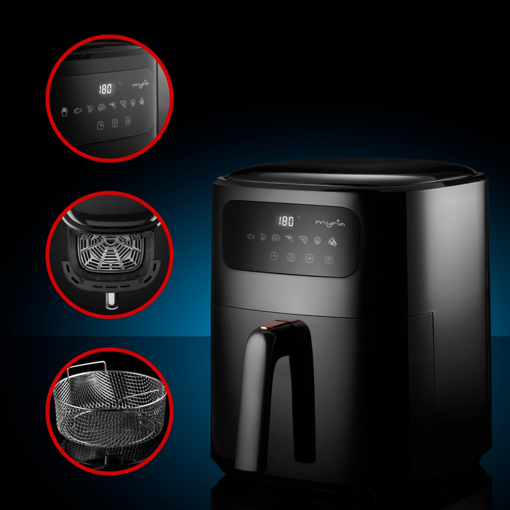 Friteuza cu aer cald MYRIA MY4467, 6,5l, 1700W, negru