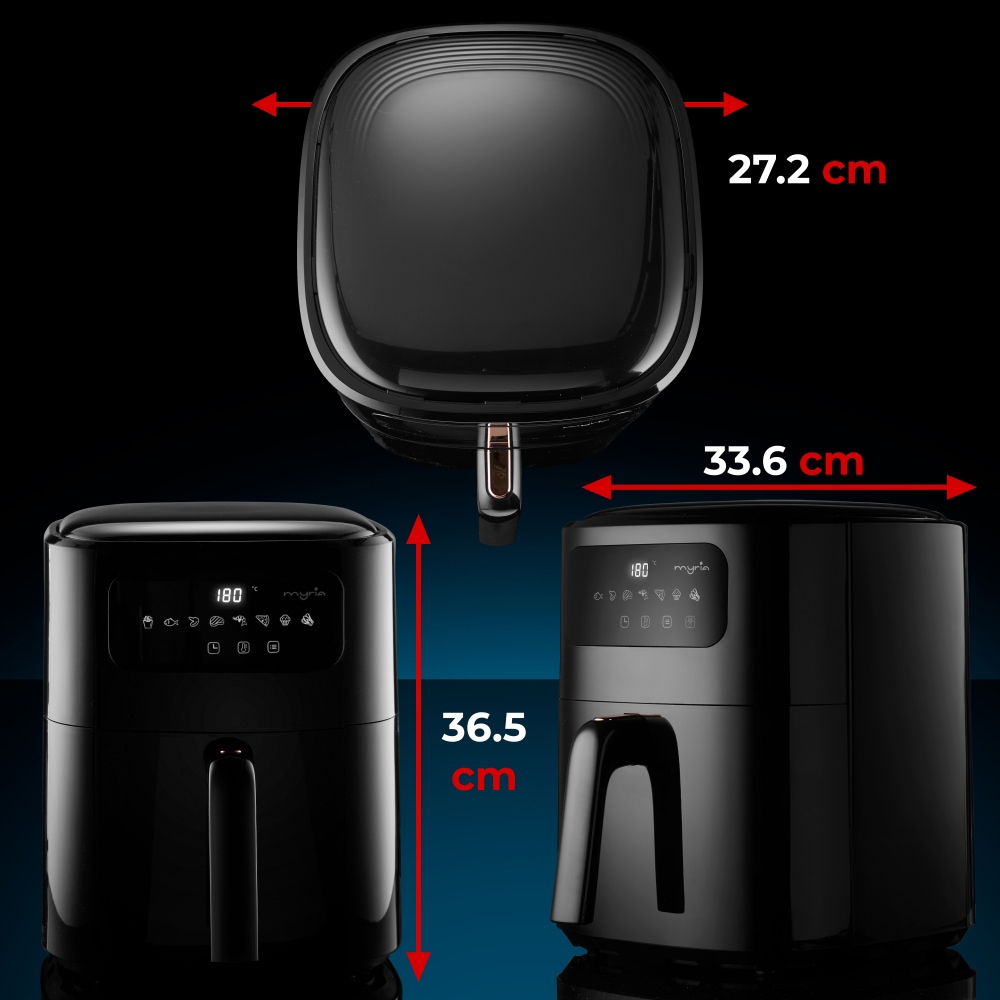 Friteuza cu aer cald MYRIA MY4467, 6,5l, 1700W, negru