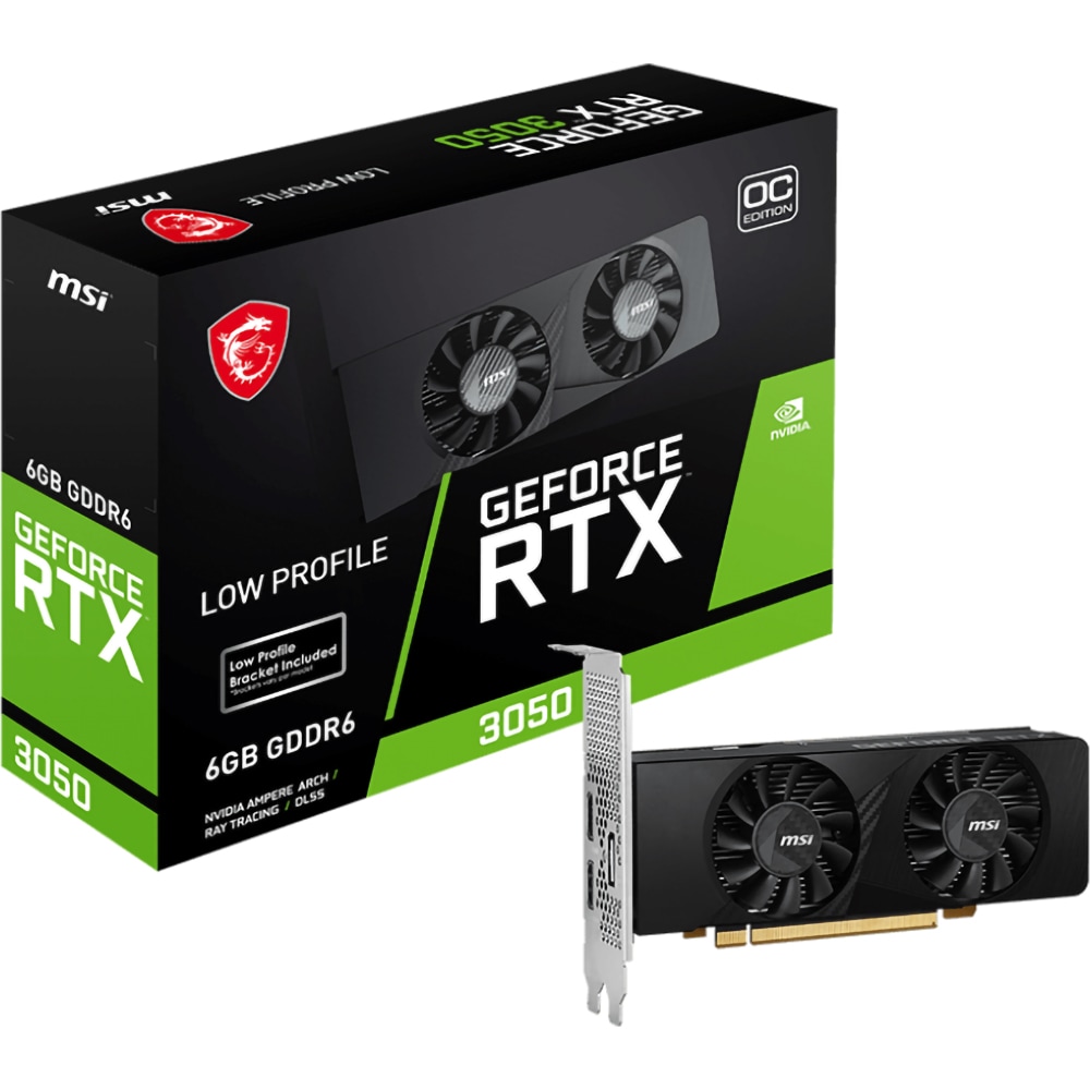 Placa video MSI GeForce RTX 3050 LP 6G OC, 6GB GDDR6, 96bit, RTX 3050 LP 6G OC
