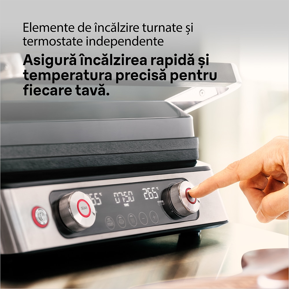 Gratar electric BRAUN MultiGrill 9 Pro CG9140, 2200W, argintiu-negru 