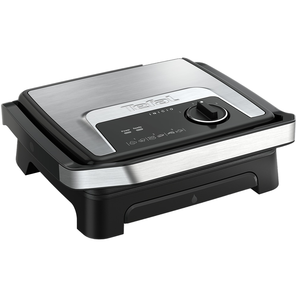 Gratar electric TEFAL Inicio Adjust GC272D10, 2180W, functie Panini, argintiu-negru