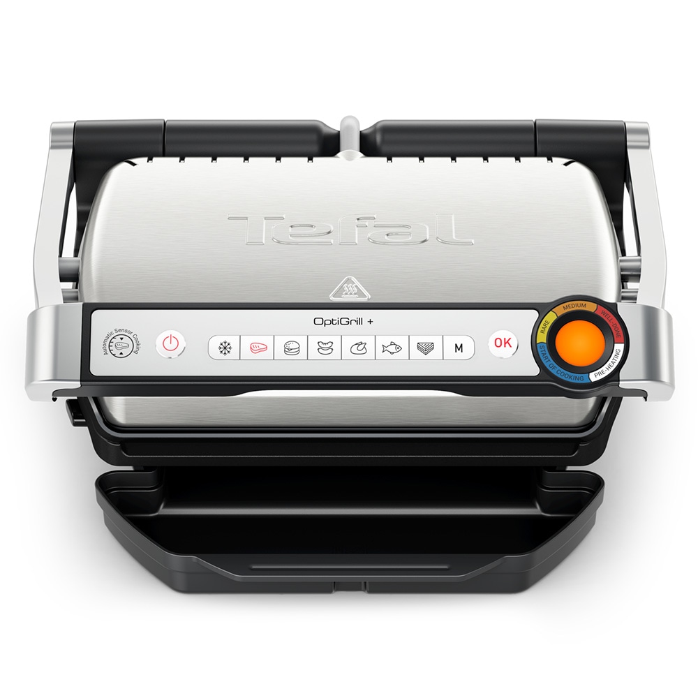 Gratar electric TEFAL OptiGrill+ GC718D10, 2000W, 6 programe automate, argintiu-negru 