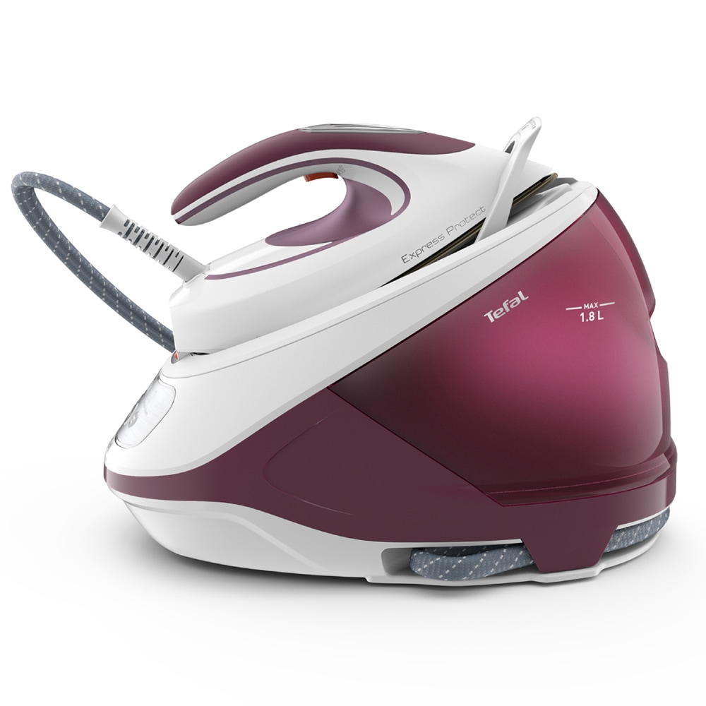 Statie de calcat TEFAL Express Protect SV9201E0, 2800W, 530g/min, 1.8l, talpa Durilium AirGlide, mov-alb