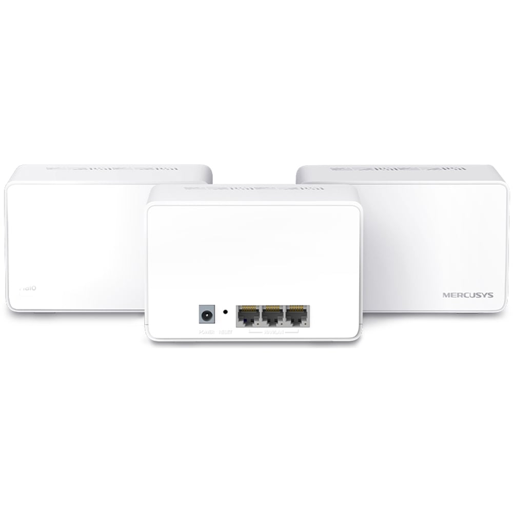 Sistem Wi-Fi Mesh MERCUSYS Halo H80X AX3000, Wi-Fi 6, Dual-Band 574 + 2402 Mbps, 3 buc, alb