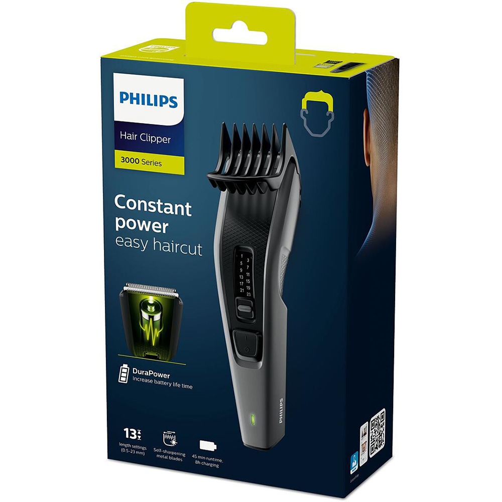Aparat de tuns PHILIPS Series 3000 HC3525/15, acumulator, 45 min autonomie, negru