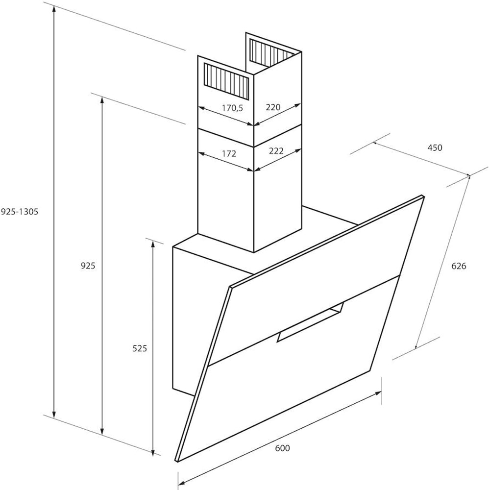 Hota decorativa HAIER HADG6DCS56B, 1 motor, 789 m3/h, L 60 cm, negru