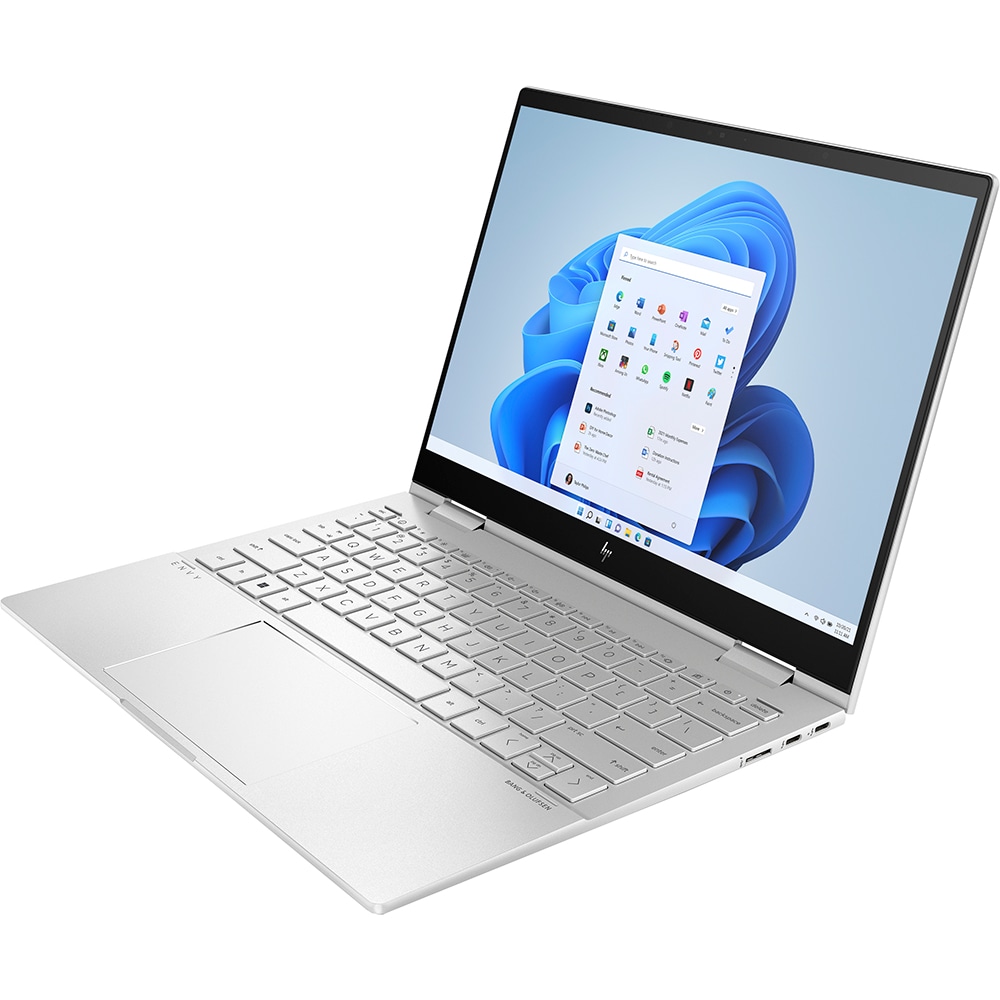 Laptop 2 in 1 HP Envy x360 13-bf0021nn, Intel Core i5-1230U pana la 4.4GHz, 13.3" WUXGA Touch, 16GB, SSD 512GB, Intel Iris Xe Graphics, Windows 11 Home, argintiu