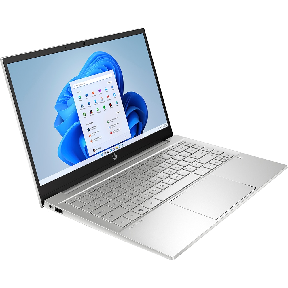 Laptop HP Pavilion 14-dv2023nn, Intel Core i5-1235U pana la 4.4GHz, 14" Full HD, 8GB, SSD 512GB, Intel Iris Xe Graphics, Windows 11 Home, argintiu