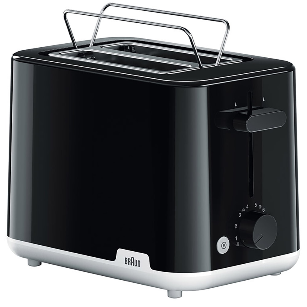 Prajitor de paine BRAUN Breakfast 1 HT1010WH, 2 felii, 900W, alb-negru 
