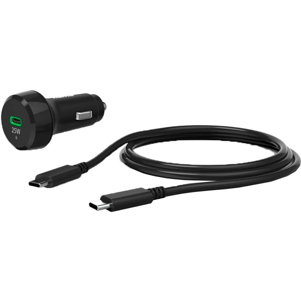 Incarcator auto HAMA 201614, 1xUSB-C, Power Delivery (PD), 25W, negru