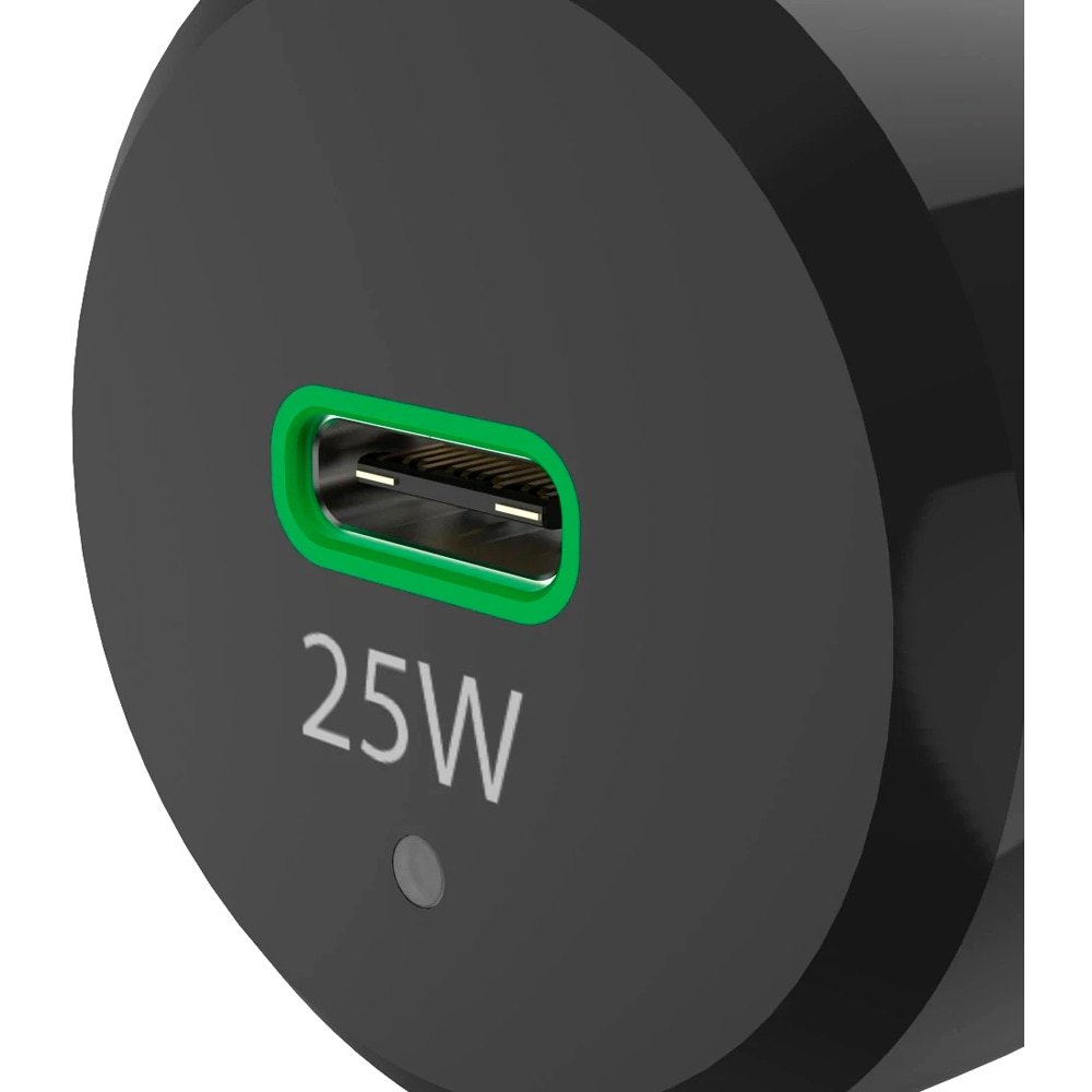 Incarcator auto HAMA 201614, 1xUSB-C, Power Delivery (PD), 25W, negru