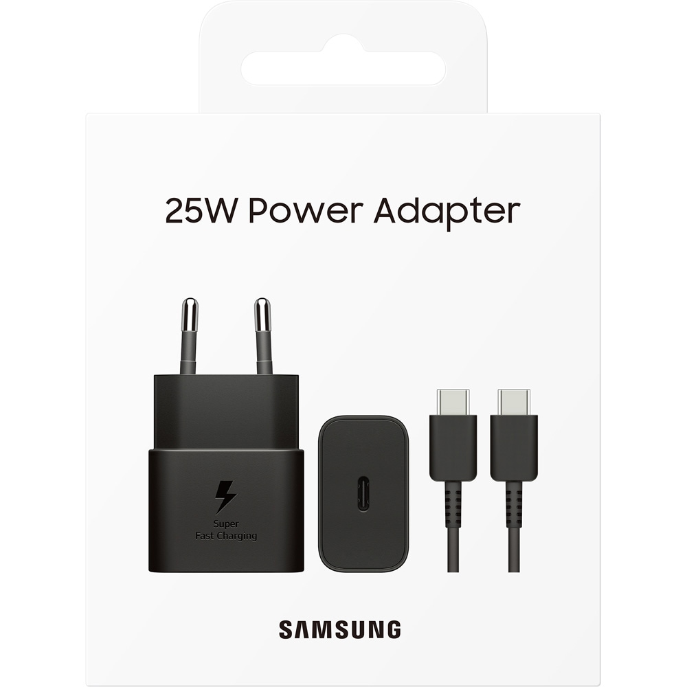 Incarcator retea SAMSUNG EP-T2510XBEGEU, 1xUSB-C Power Delivery 25W, Cablu inclus 1m, negru