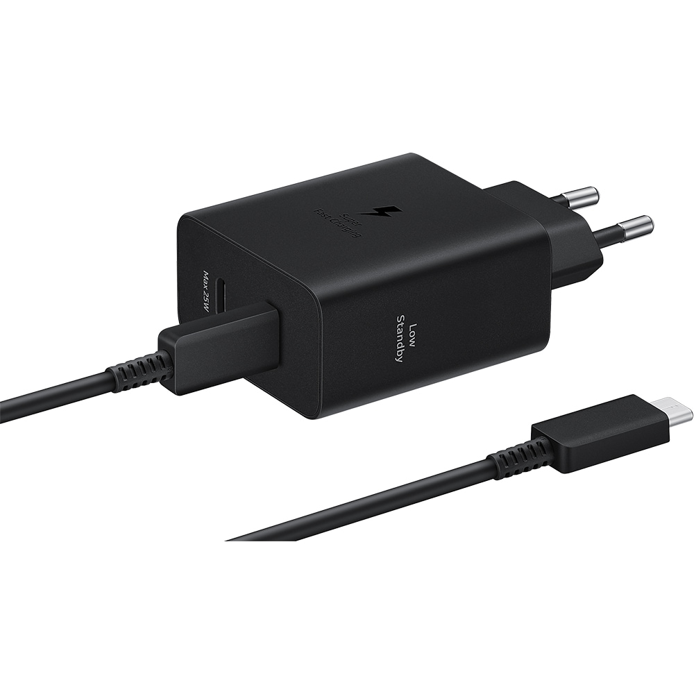Incarcator retea SAMSUNG EP-T5020XBEGEU, 2xUSB-C, Power Delivery (PD) 50W, negru