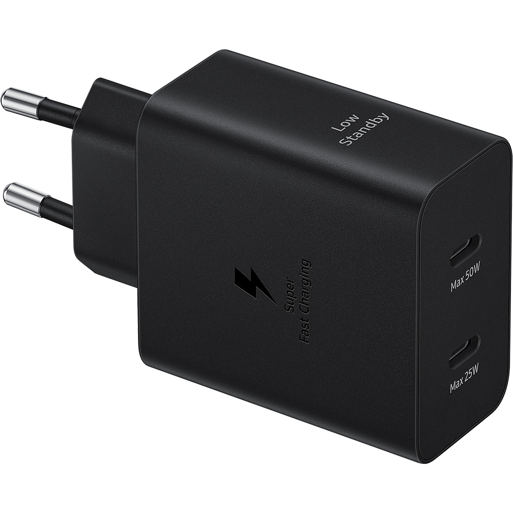 Incarcator retea SAMSUNG EP-T5020XBEGEU, 2xUSB-C, Power Delivery (PD) 50W, negru