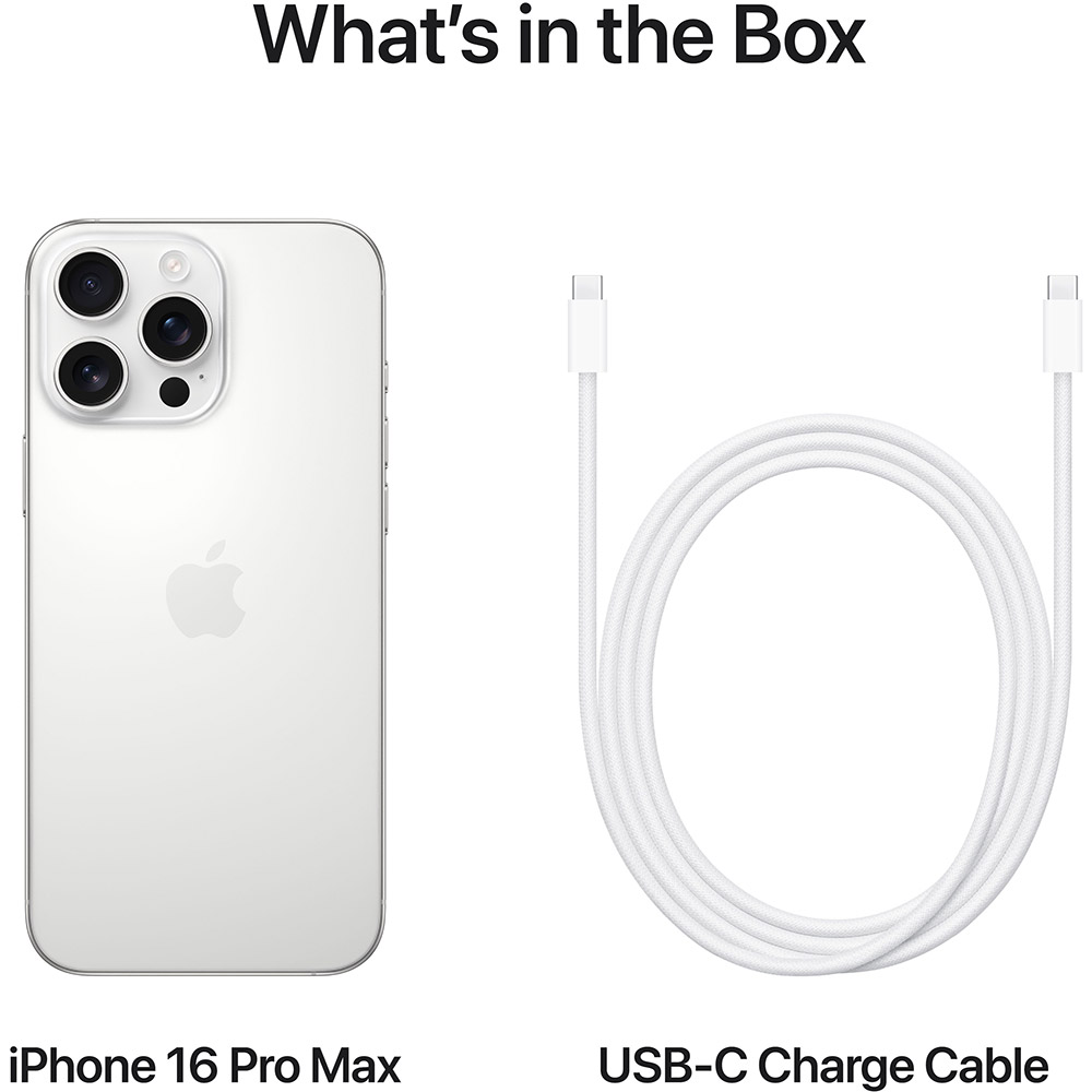 Telefon APPLE iPhone 16 Pro Max 5G, 512GB, White Titanium