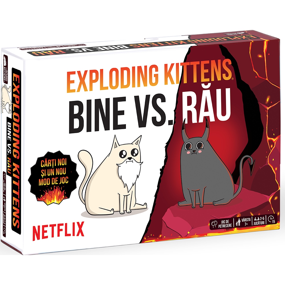 Joc de societate EXPLODING KITTENS Bine vs Rau EKIEK12, 7 ani+, 2-5 jucatori