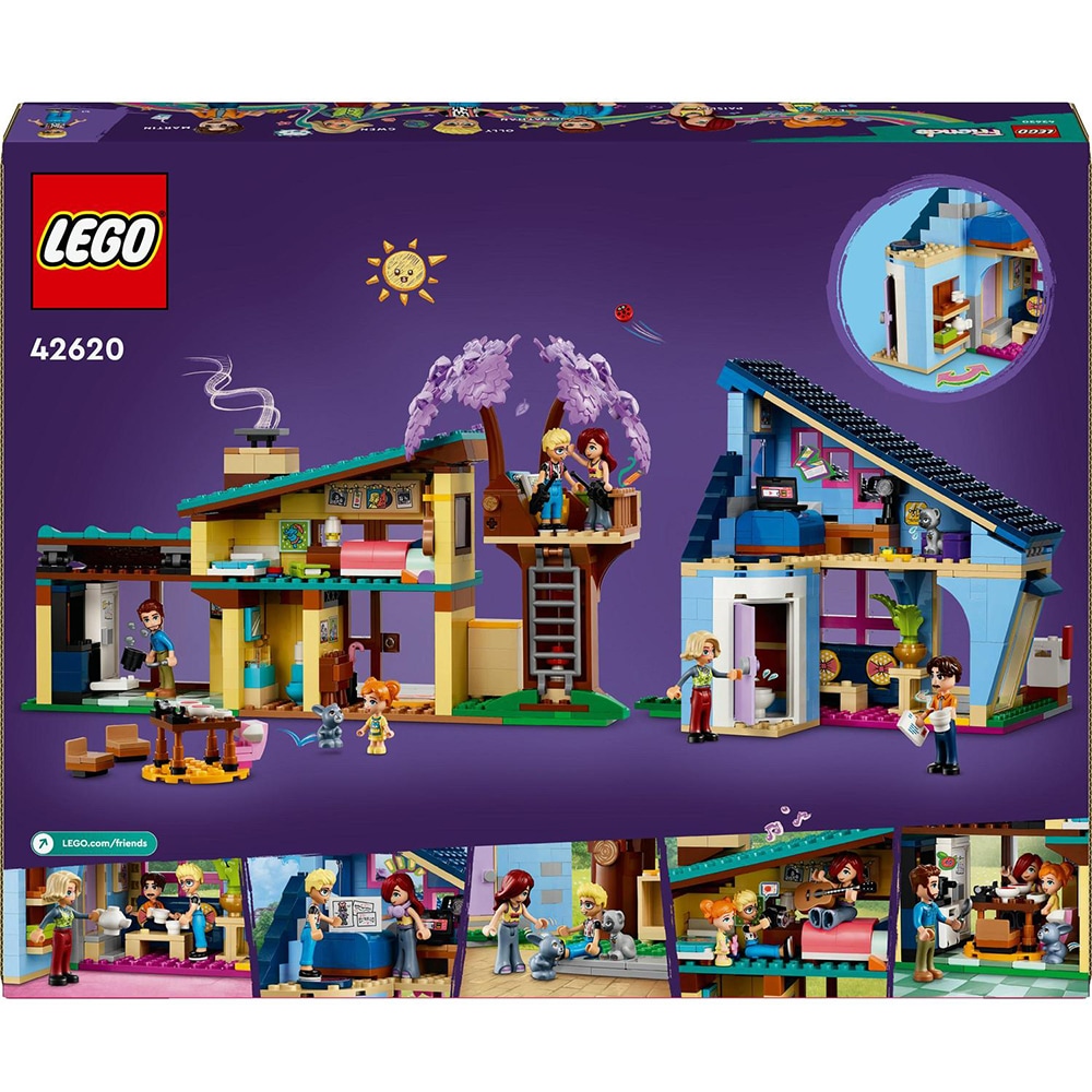 LEGO Friends: Casele familiale ale lui Olly si Paisley 42620, 7 ani+, 1126 piese