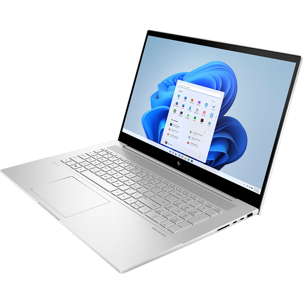Laptop HP Envy 17-cr0020nn, Intel Core i7-1255U pana la 4.7GHz, 17.3" 4K, 16GB, SSD 512GB, Intel Iris Xe Graphics, Windows 11 Pro, argintiu