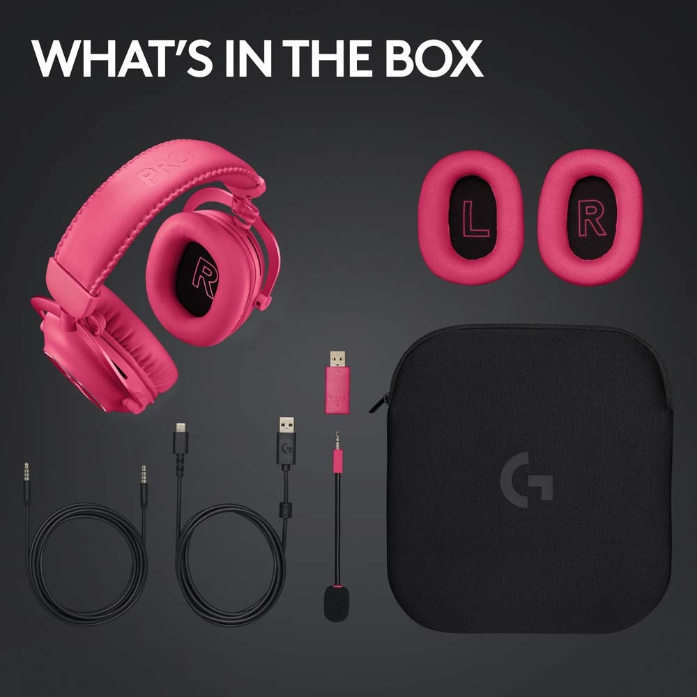 Casti Gaming Wireless LOGITECH G PRO X 2 LIGHTSPEED, 7.1 surround, multiplatforma, 3.5mm, Pink