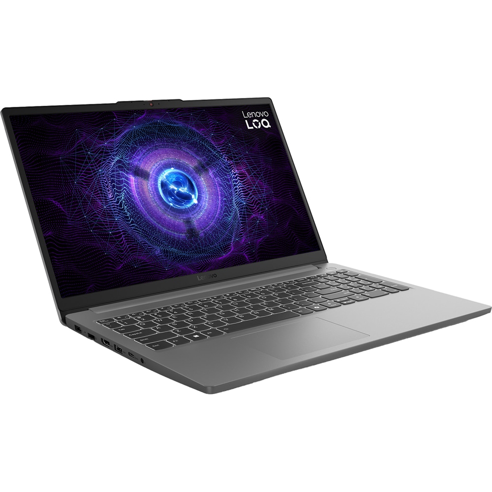 Laptop gaming LENOVO LOQ 15IAX9E, Intel Core i5-12450HX pana la 4.4GHz, 15.6" Full HD, 16GB, SSD 512GB, NVIDIA GeForce RTX 2050 4GB, Free DOS, Luna Grey