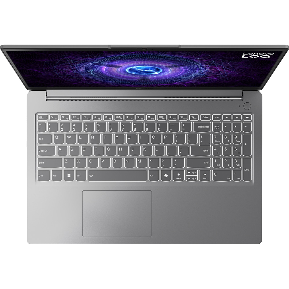 Laptop gaming LENOVO LOQ 15IAX9E, Intel Core i5-12450HX pana la 4.4GHz, 15.6" Full HD, 16GB, SSD 512GB, NVIDIA GeForce RTX 2050 4GB, Free DOS, Luna Grey