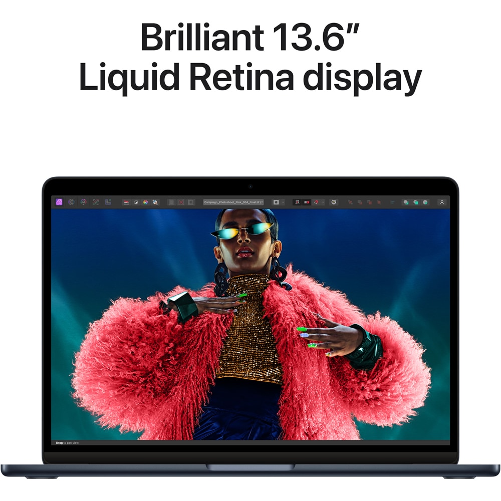 Laptop APPLE MacBook Air 13 mrxv3ze/a, Apple M3, 13.6" Retina Display, 8GB, SSD 256GB, 8-core GPU, macOS Sonoma, Midnight, Tastatura layout INT