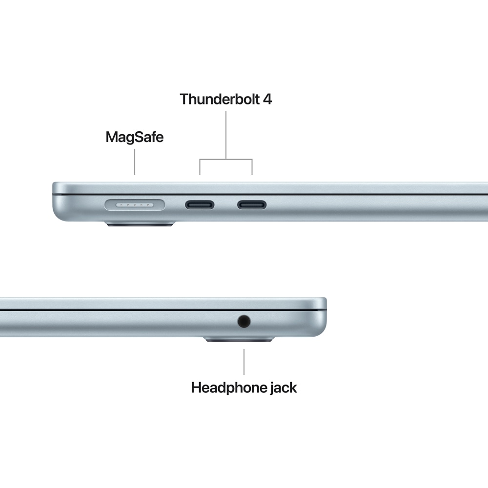 Laptop APPLE MacBook Air 13 mc6t4ro/a, Apple M4, 13.6" Retina Display, 16GB, SSD 256GB, 8-core GPU, macOS Sequoia, Sky Blue, Tastatura layout INT, Manual RO