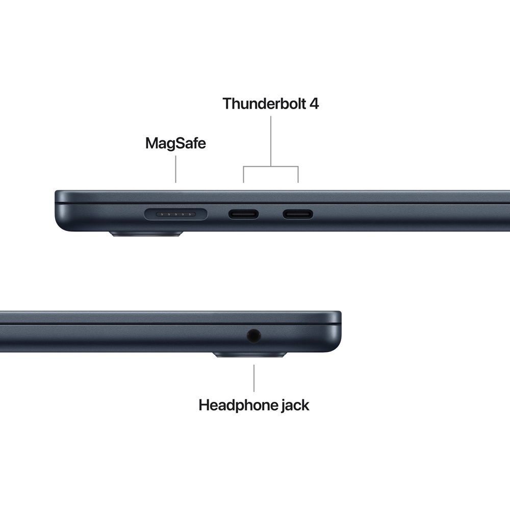 Laptop APPLE MacBook Air 15 mw1l3ro/a, Apple M4, 15.3" Retina Display, 16GB, SSD 256GB, 10-core GPU, macOS Sequoia, Midnight, Tastatura layout INT, Manual RO