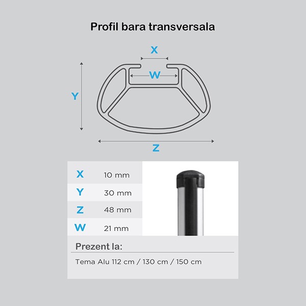 Bare transversale MENABO Tema, BMW X3 (F25), 2010-2017, 130 cm