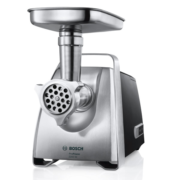 Masina de tocat carne BOSCH ProPower MFW68660, 4.3kg/min, 2200W, accesoriu carnati/suc de rosii/kebbe, argintiu-negru