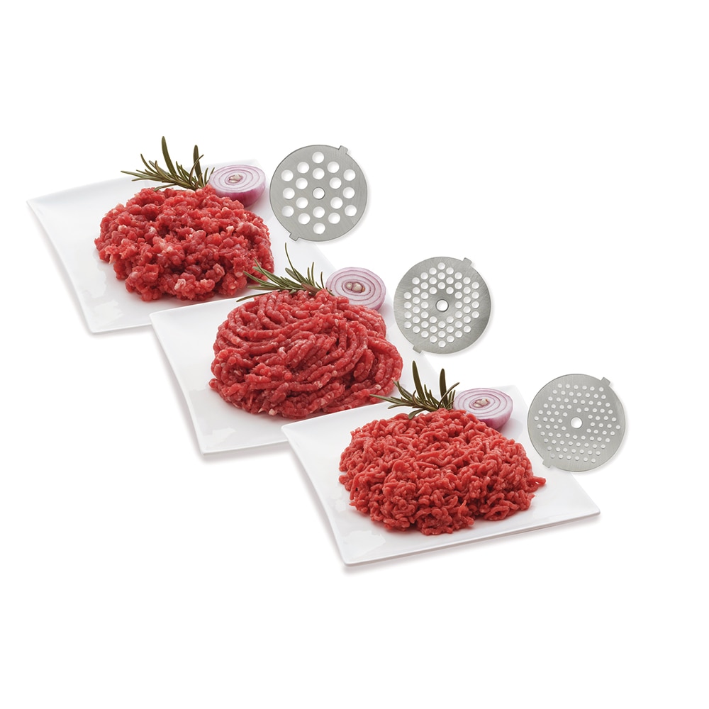 Masina de tocat carne GORENJE MG2502SJX, 2.4kg/min, 2500W, accesoriu carnati/suc de rosii/biscuiti, argintiu-alb