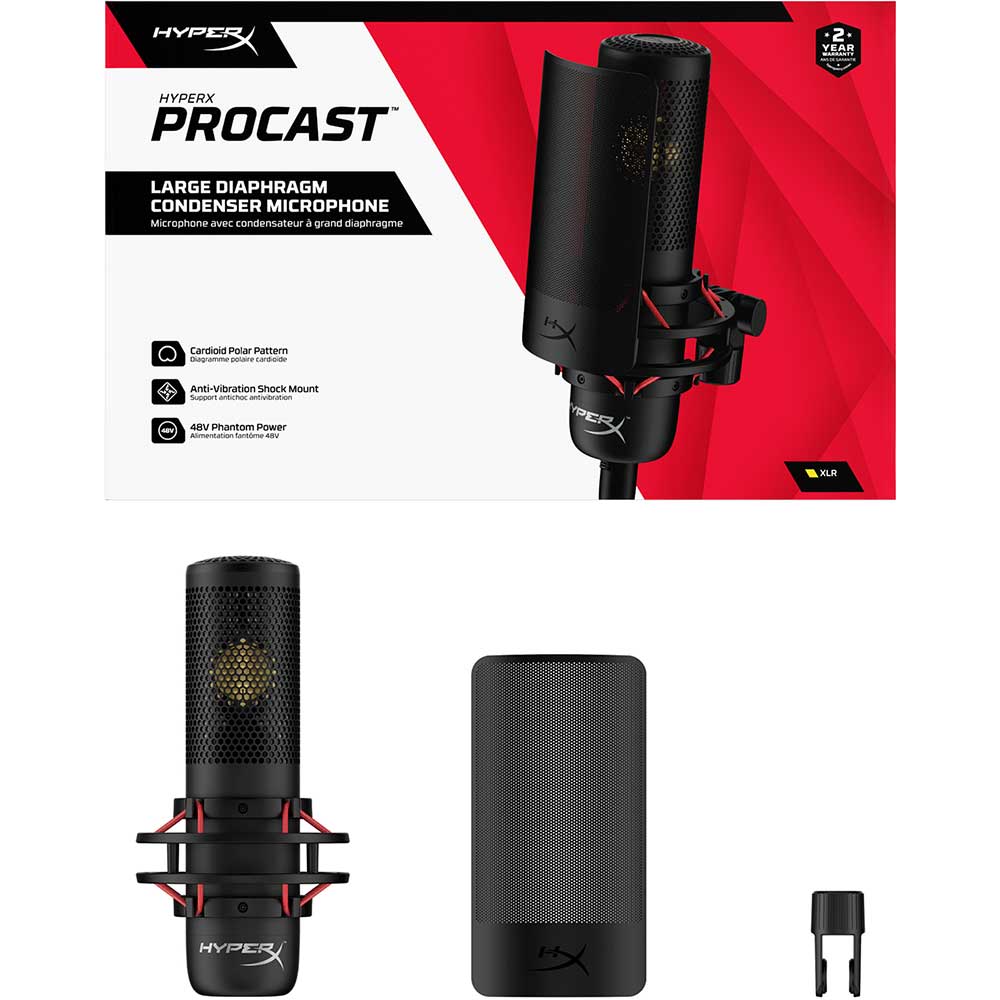 Microfon Gaming HyperX ProCast, XLR, negru