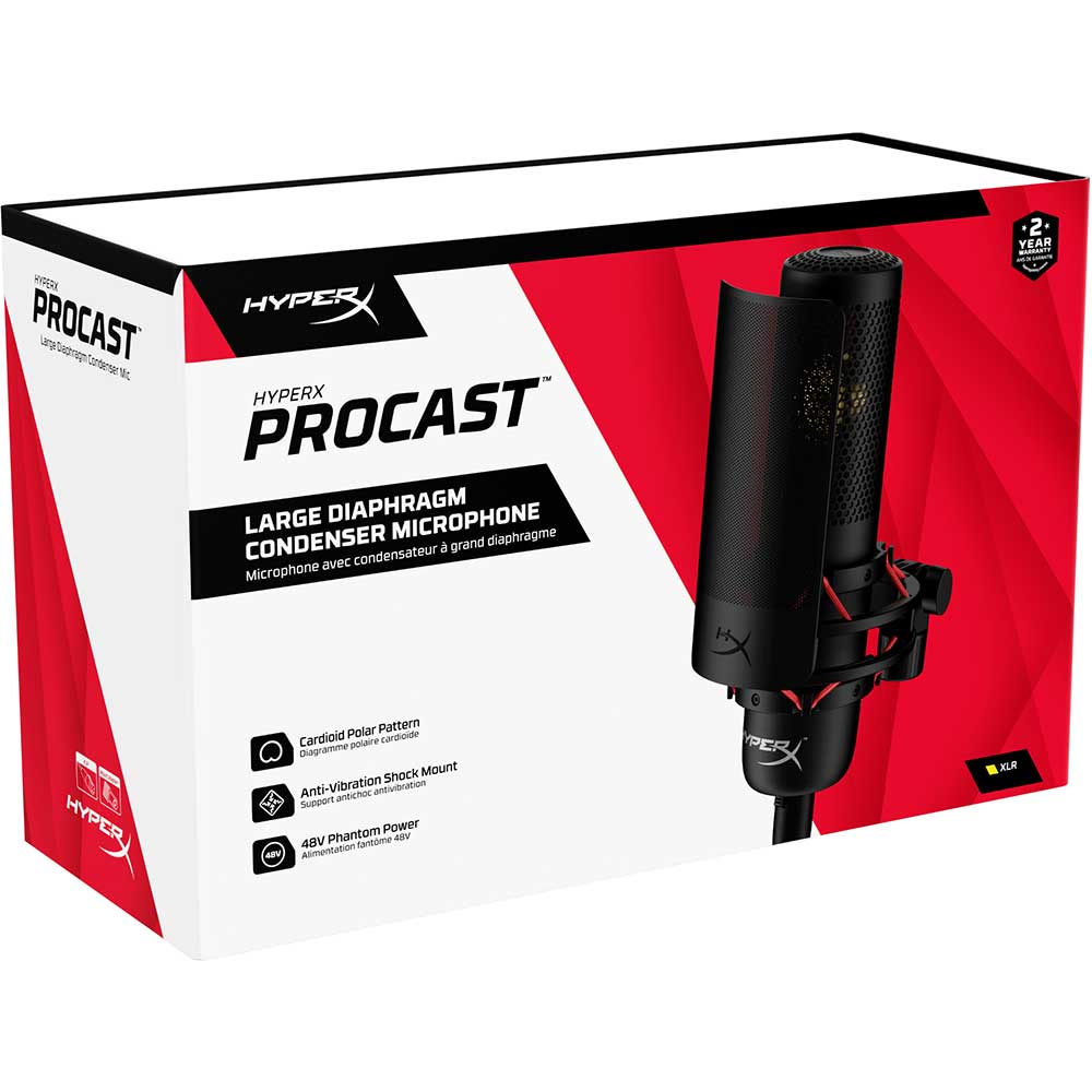 Microfon Gaming HyperX ProCast, XLR, negru