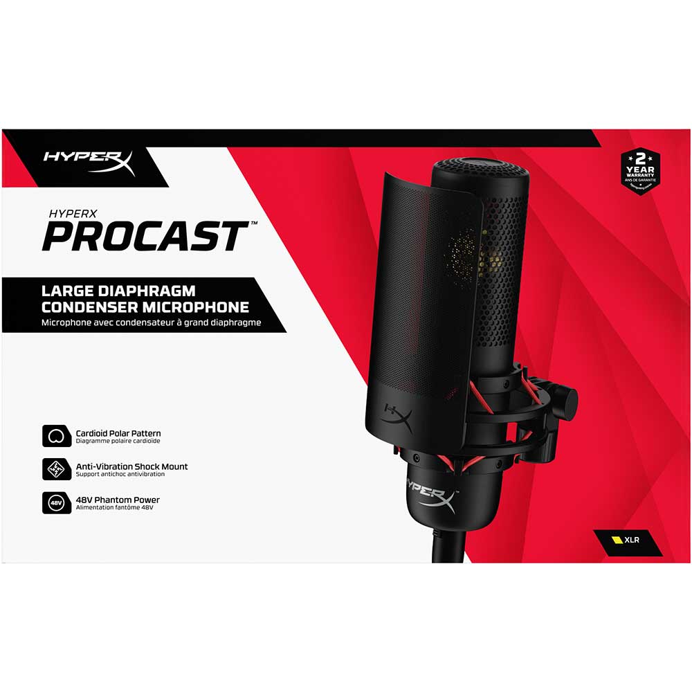 Microfon Gaming HyperX ProCast, XLR, negru