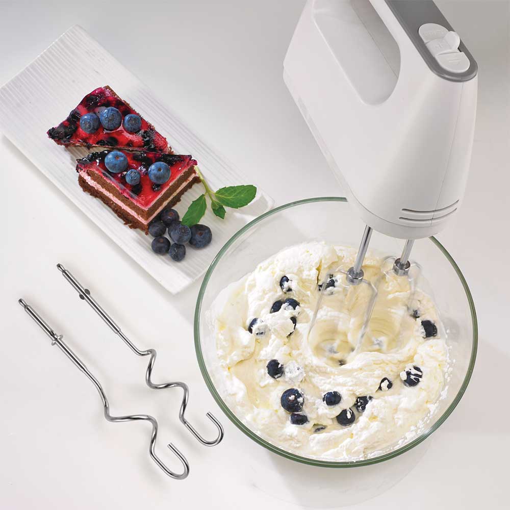 Mixer de mana GORENJE M420CW, 450W, 5 trepte viteza, alb-gri
