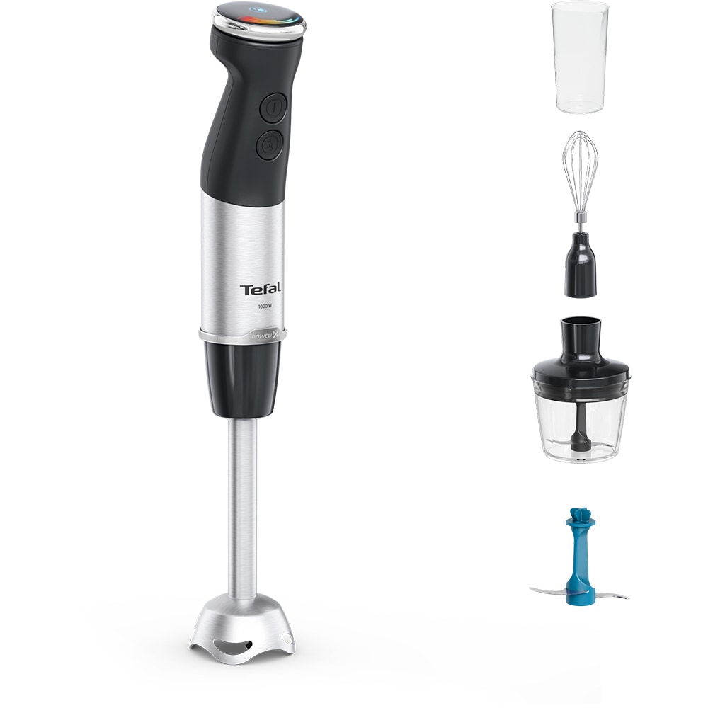 Mixer vertical TEFAL Quickchef+ HB67E830, 0.8l, 1000W, 20 trepte viteza, negru-argintiu