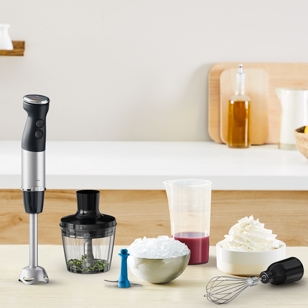 Mixer vertical TEFAL Quickchef+ HB67E830, 0.8l, 1000W, 20 trepte viteza, negru-argintiu