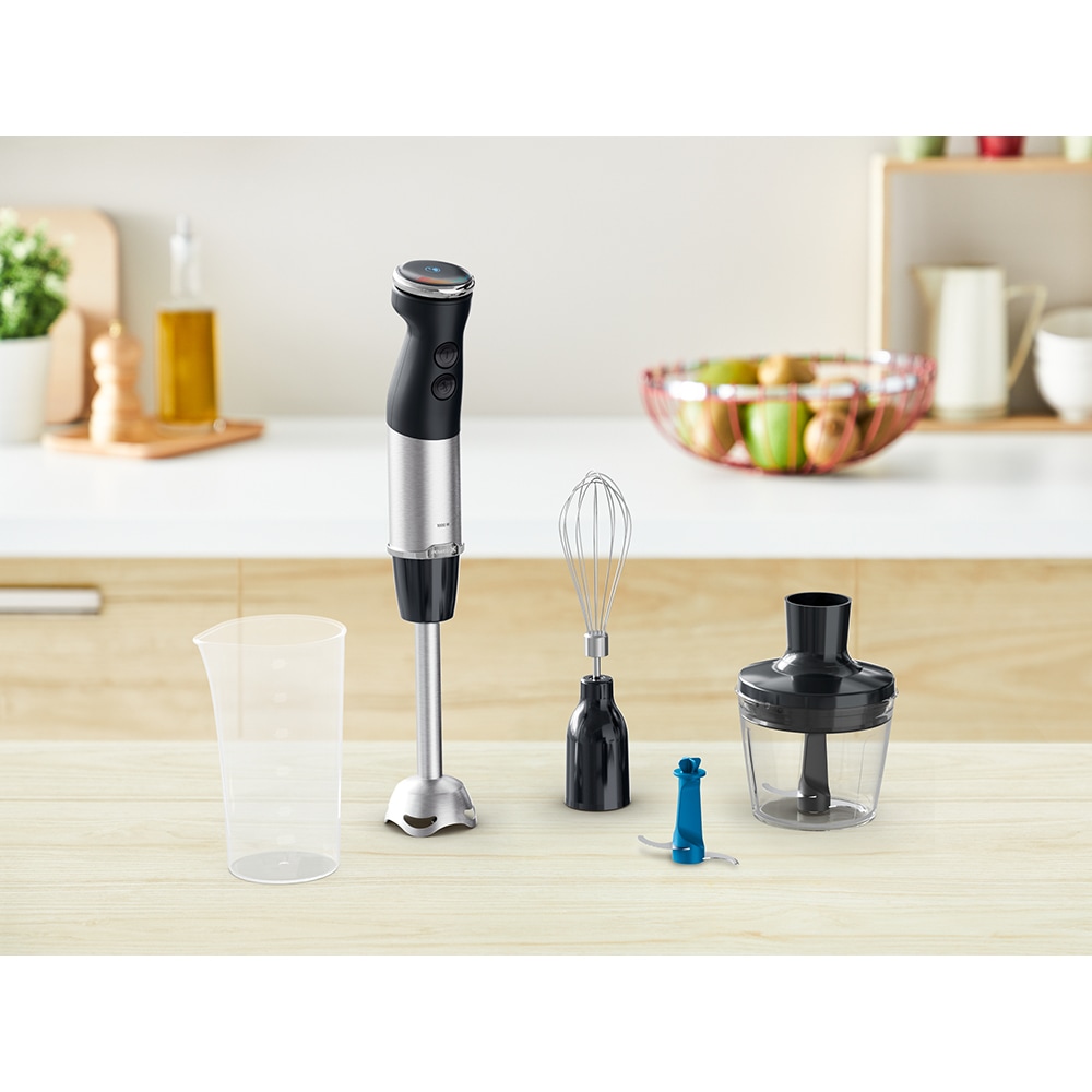 Mixer vertical TEFAL Quickchef+ HB67E830, 0.8l, 1000W, 20 trepte viteza, negru-argintiu