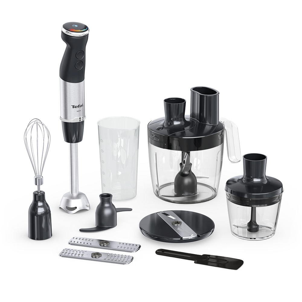 Mixer vertical TEFAL Quickchef+ HB67G830, 0.8l, 1000W, 20 trepte viteza, negru-argintiu