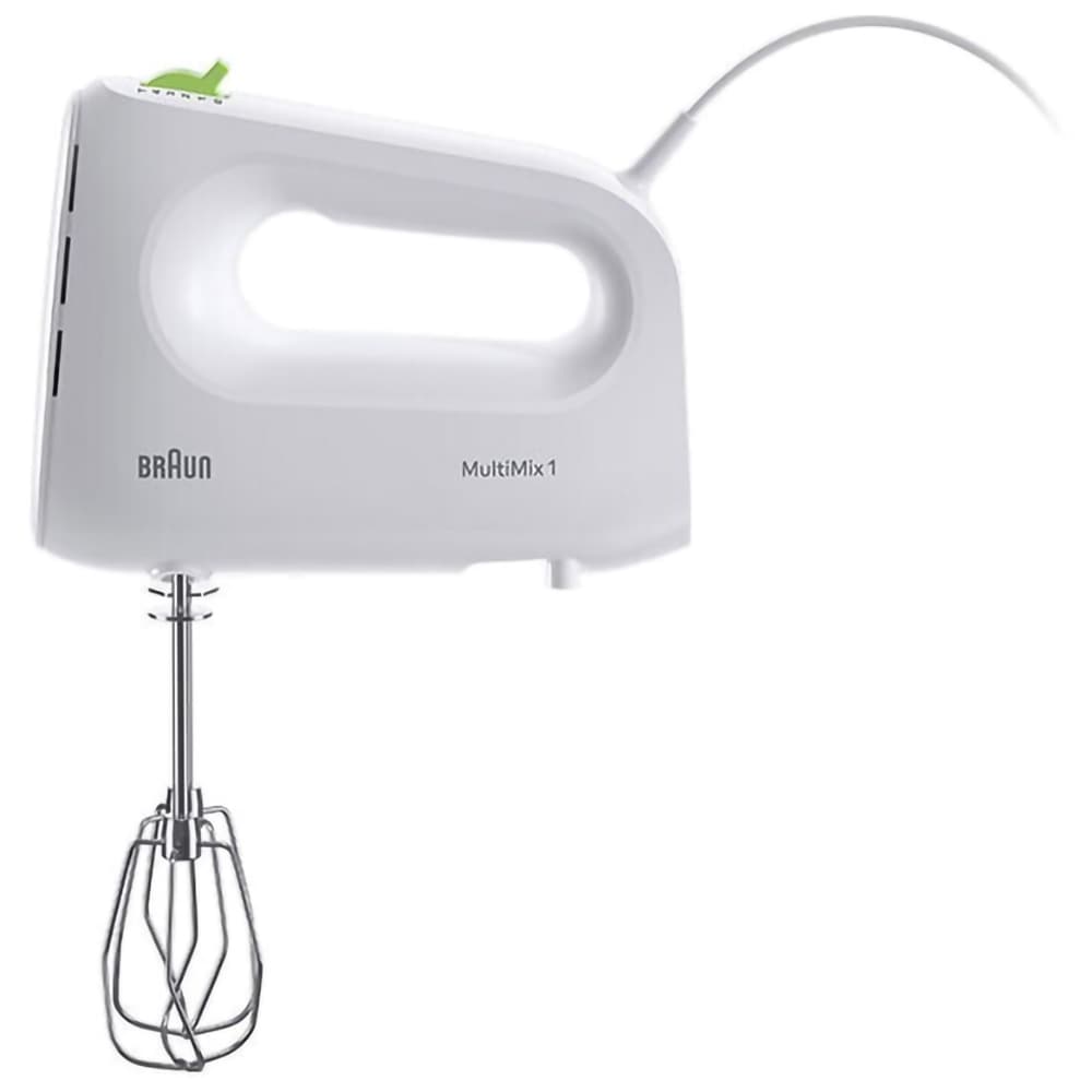 Mixer de mana BRAUN MultiMix 1 HM 1110 WH, 450W, 4 trepte viteza, alb-verde