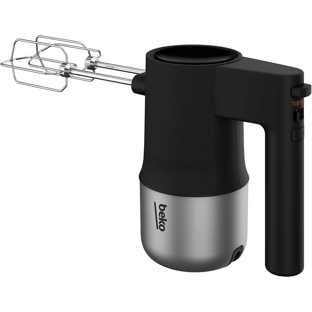 Mixer de mana BEKO HMM81504BX, 500W, 4 trepte viteza, negru-argintiu