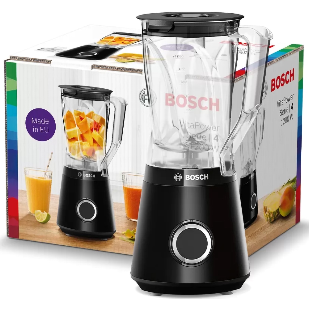 Blender BOSCH VitaPower Serie 4 MMB6141B, 1.5l, 1200W, 2 trepte viteza, negru