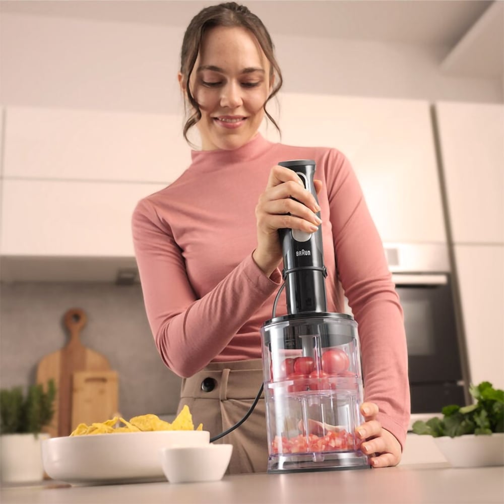 Mixer vertical BRAUN MultiQuick 5 Pro MQ55254M, 0.6l, 1000W, 25 trepte viteza, negru-argintiu