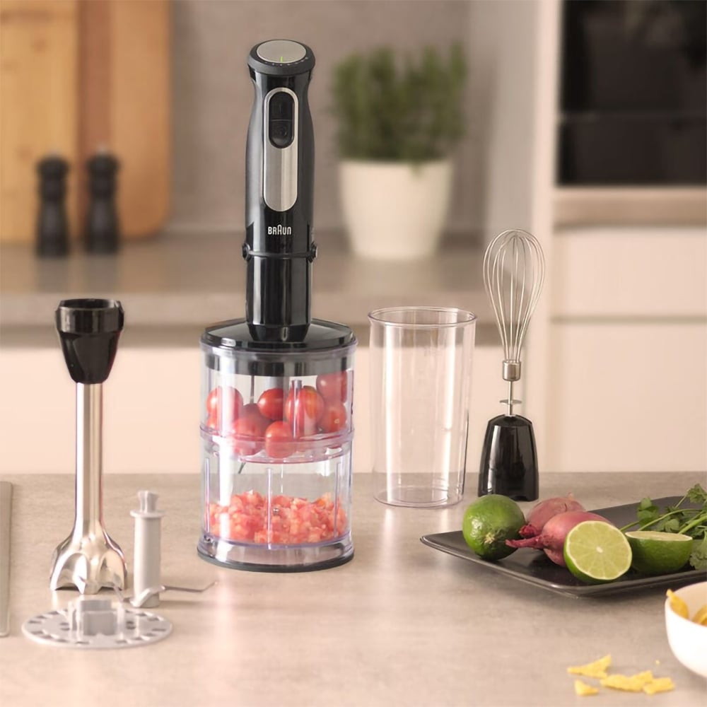 Mixer vertical BRAUN MultiQuick 5 Pro MQ55254M, 0.6l, 1000W, 25 trepte viteza, negru-argintiu