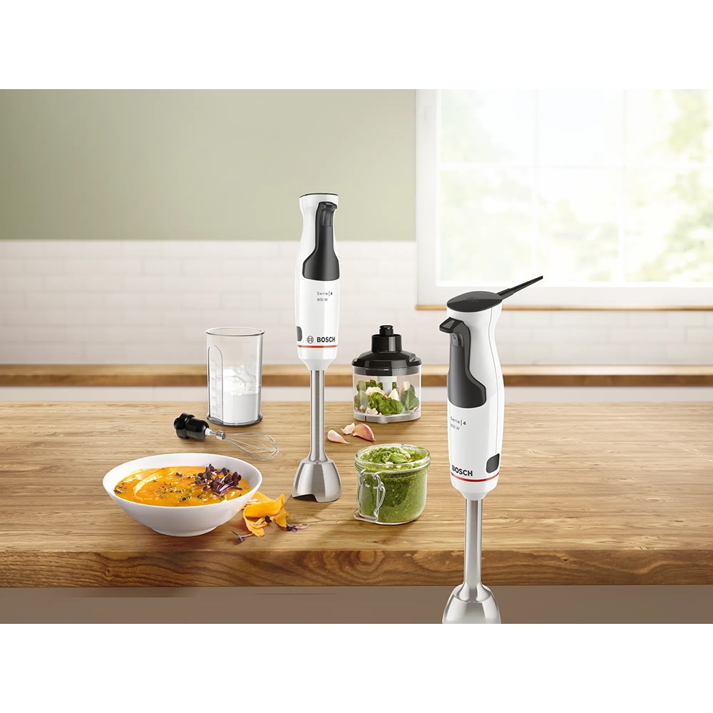 Mixer vertical BOSCH ErgoMaster Seria 4 MSM4W421, 1l, 800W, viteza variabila, alb-negru