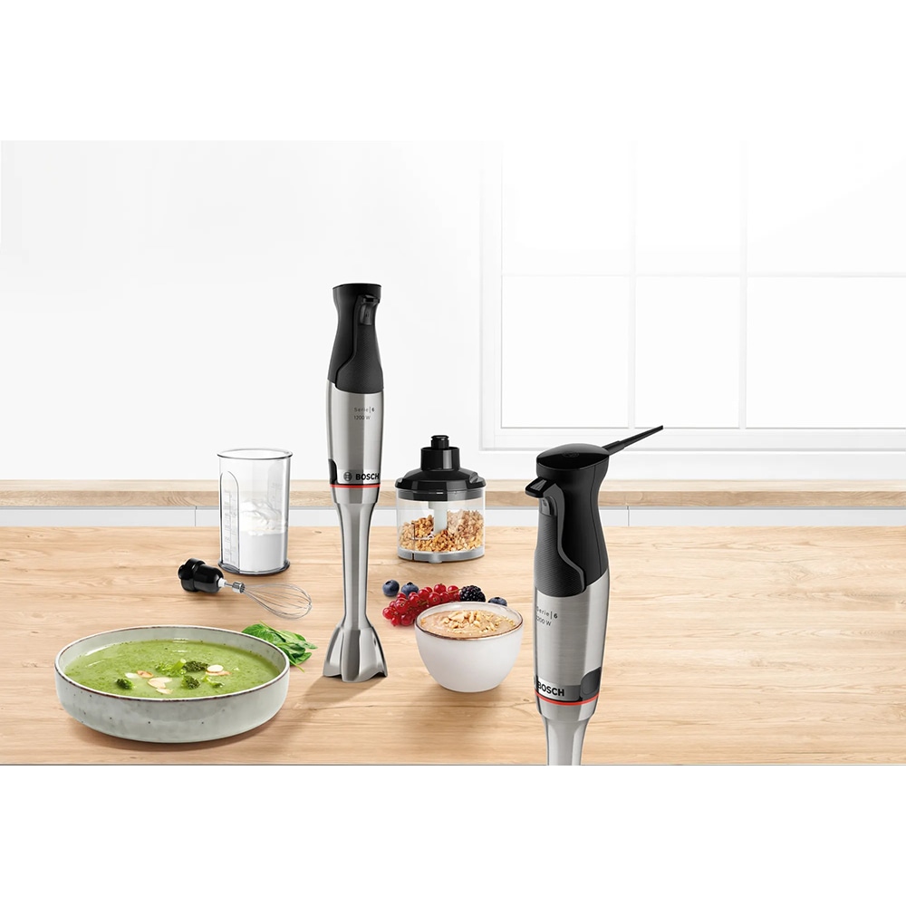 Mixer vertical BOSCH ErgoMaster MSM6M821, 0.5l, 1200W, viteza variabila, argintiu-negru