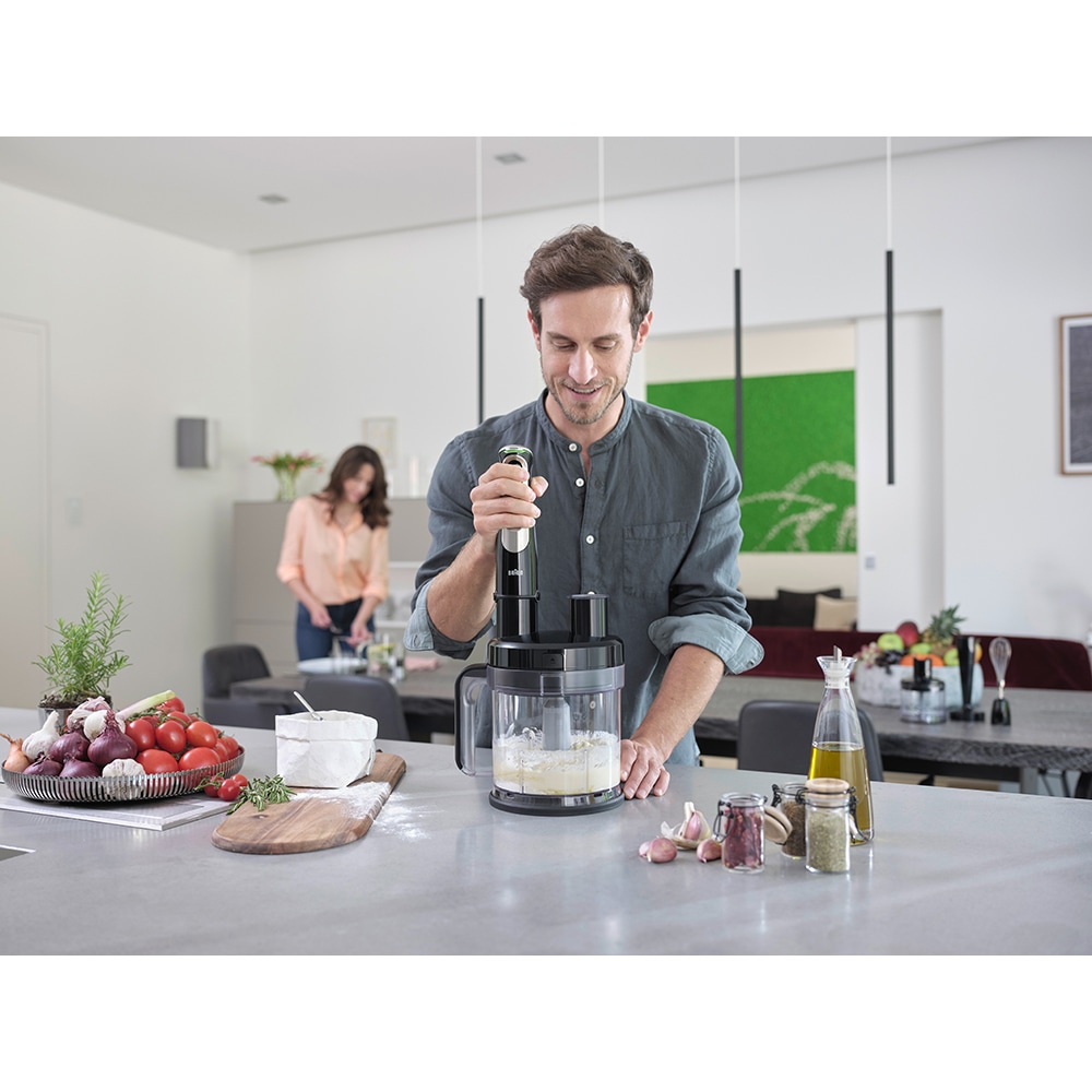 Mixer vertical BRAUN MQ9195XLI, 2l, 1200W, viteza variabila, negru-argintiu