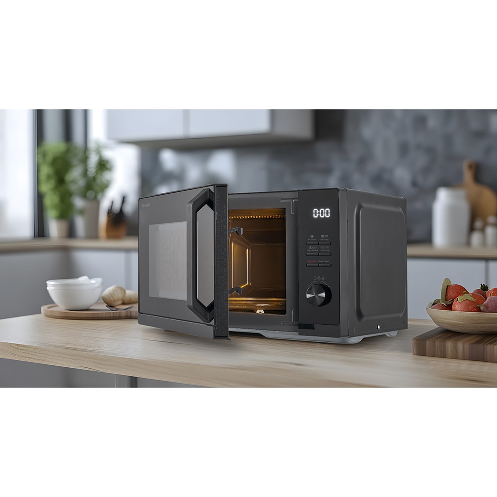 Cuptor microunde cu grill SHARP RCG201TB, 20l, 800W, negru