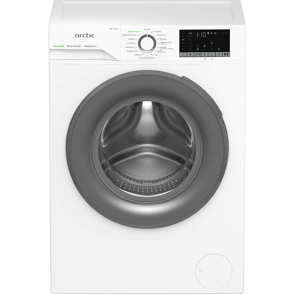 Masina de spalat rufe frontala ARCTIC APLM2WFSU28211WG, ExtraSteam, 8 kg, 1200rpm, Clasa A, alb